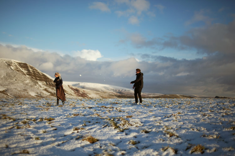 Snowy Peak District Engagement http://www.juntanweddings.com/