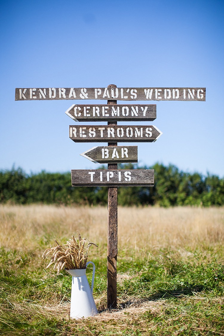 Wooden Sign Post Rustic Pretty Outdoorsy Yellow Tipi Wedding http://www.binkynixon.com/