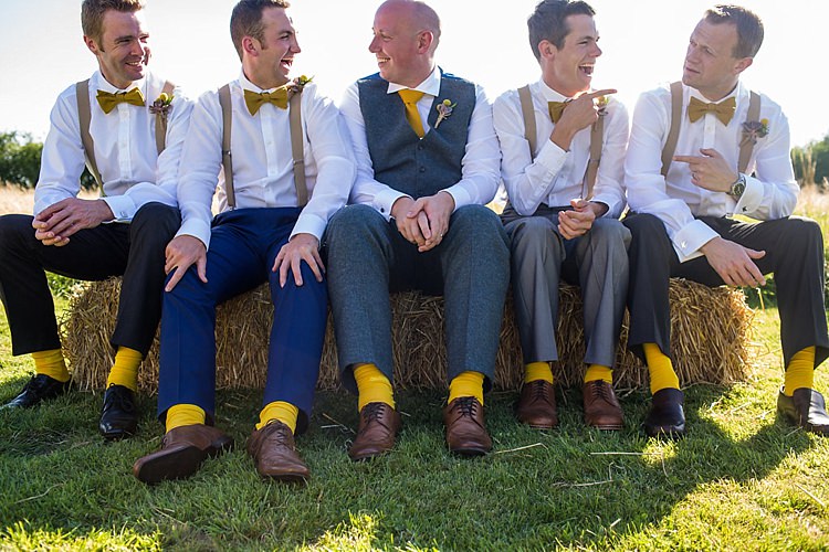 Bow Ties Braces Socks Groom Groomsmen Pretty Outdoorsy Yellow Tipi Wedding http://www.binkynixon.com/