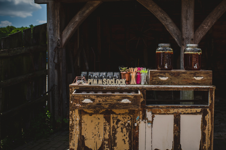 Furniture Drink Station Bar Magical Fun Outdoor Barn Wedding http://www.sophieduckworthphotography.com/