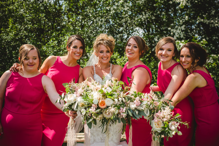 Bouquets Bride Bridal Bridesmaids Pink Magical Fun Outdoor Barn Wedding http://www.sophieduckworthphotography.com/