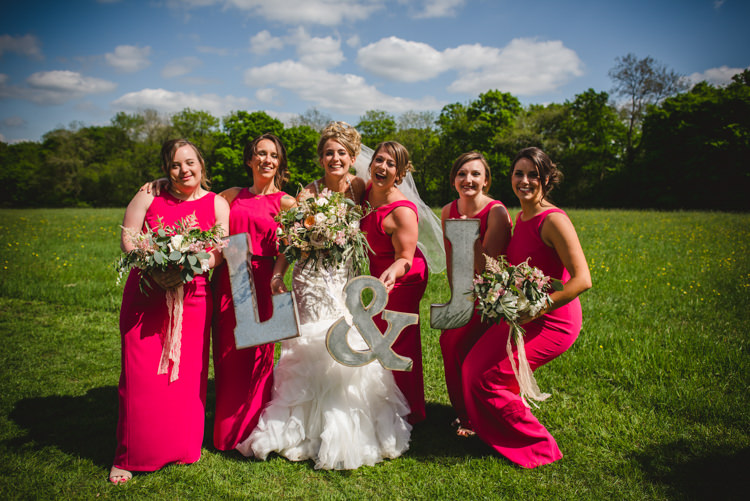 Pink Bridesmaid Dresses Long Magical Fun Outdoor Barn Wedding http://www.sophieduckworthphotography.com/
