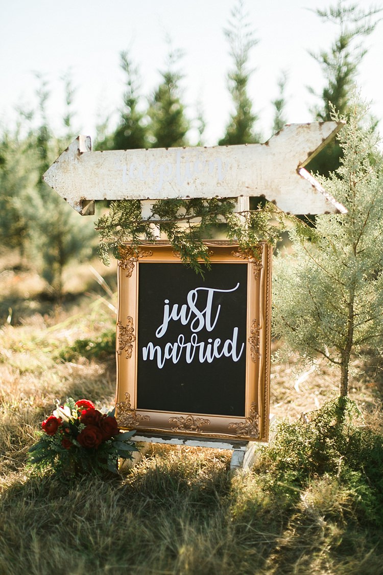 Sign Chalk Black Board Frame Calligraphy Lettering Christmas Tree Farm Wedding Ideas http://loriblythe.com/ 