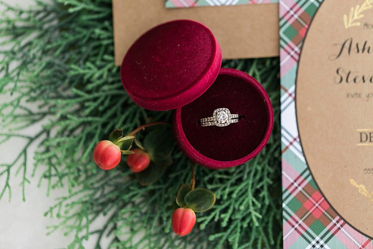 Diamond Halo Engagement Ring Band Bride Bridal Christmas Tree Farm Wedding Ideas http://loriblythe.com/ 