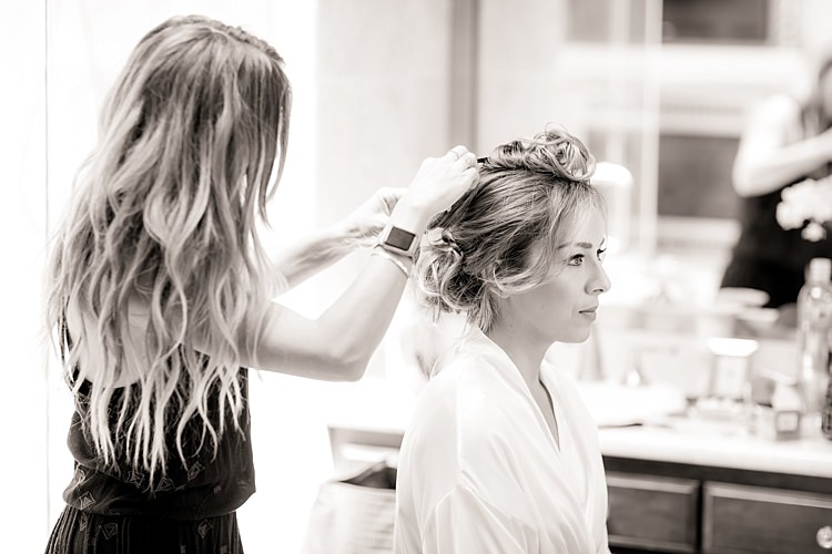 Bride Hair Makeup Ceremony Preparation Luxe Outdoor Garden Wedding in California http://figlewiczphotography.com/