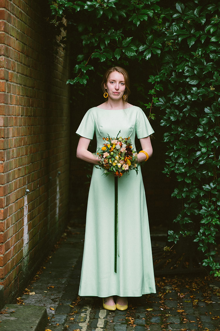 Dress Green 1960s Bride Bridal Gown Small Vintage City Wedding http://www.sarahlondonphotography.co.uk/