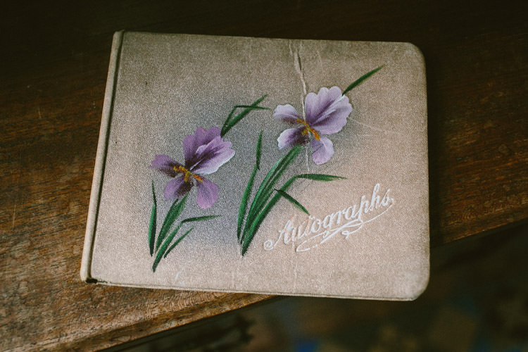 Guest Book Autographs Small Vintage City Wedding http://www.sarahlondonphotography.co.uk/