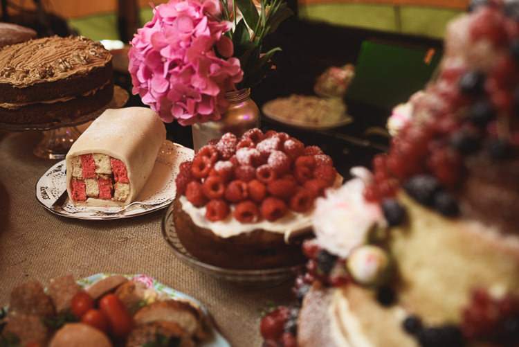Cake Table Bake Off Colourful Outdoorsy Festival Tipi Wedding http://www.jacksonandcophotography.com/