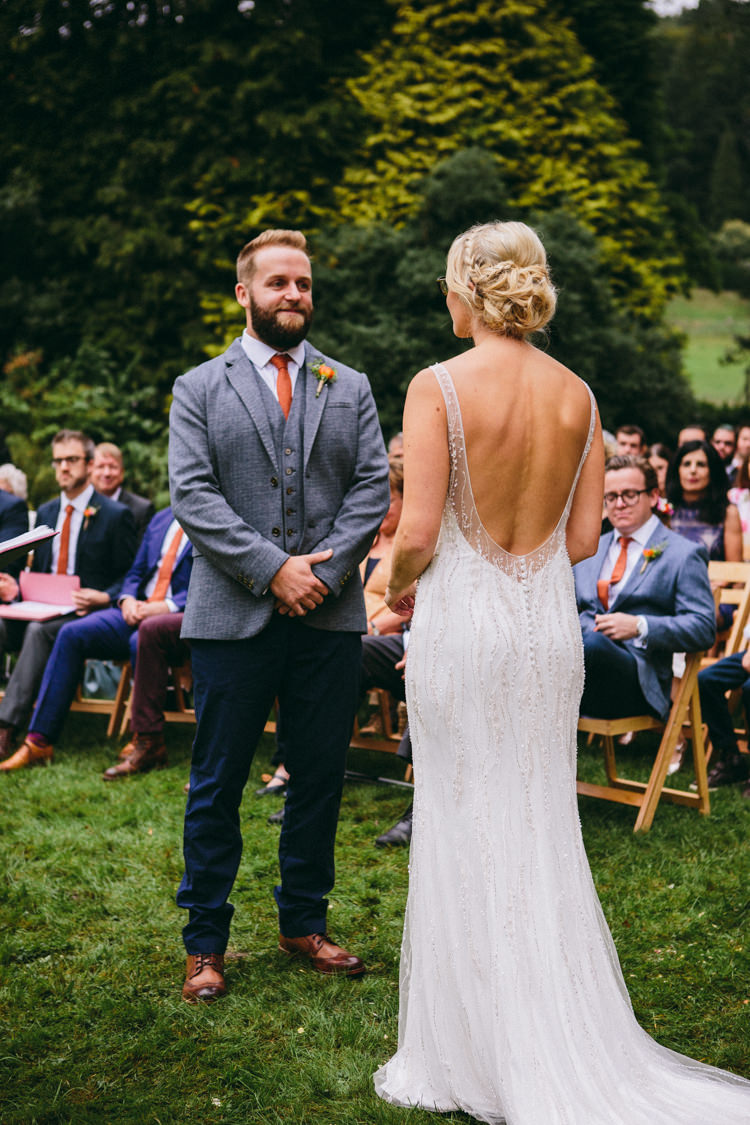 Sottero & Midgley Beaded Low Back Dress Gown Bride Bridal Colourful Outdoorsy Tipi Wedding http://amybphotography.co.uk/