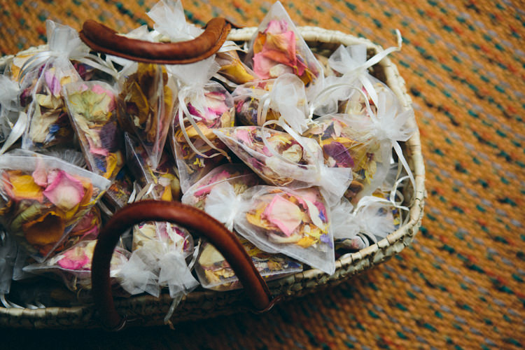 Confetti Petal Bags Colourful Outdoorsy Tipi Wedding http://amybphotography.co.uk/
