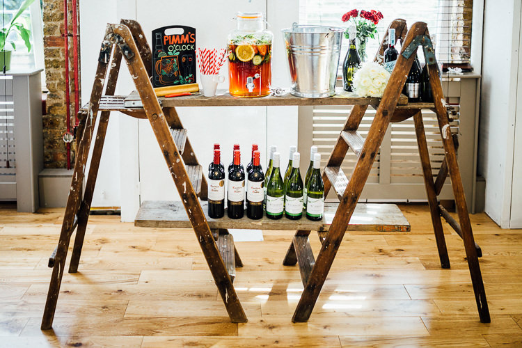 Pimms Station Bar Ladder Intimate Urban Foodie Wedding http://www.beatriciphotography.co.uk/