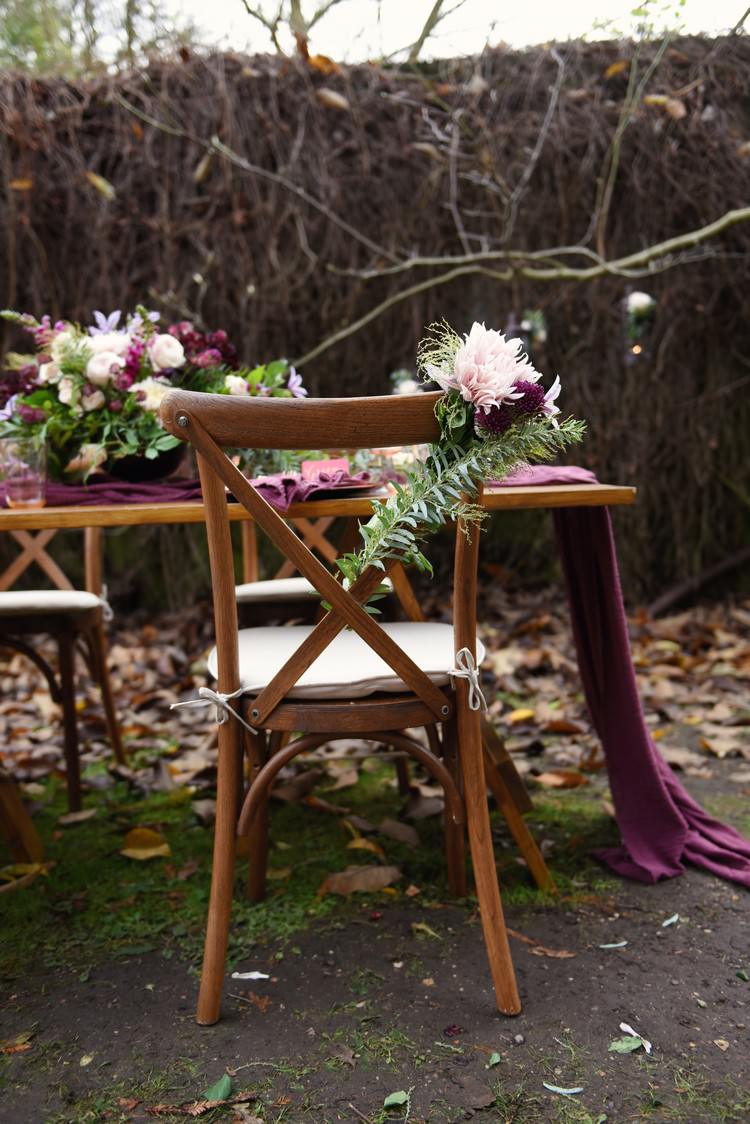 Chair Flowers Rich Autumn Park Wedding Ideas http://www.evatarnok.com/