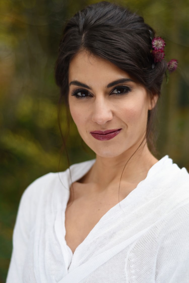 Make Up Bride Bridal Plum Red Lips Rich Autumn Park Wedding Ideas http://www.evatarnok.com/