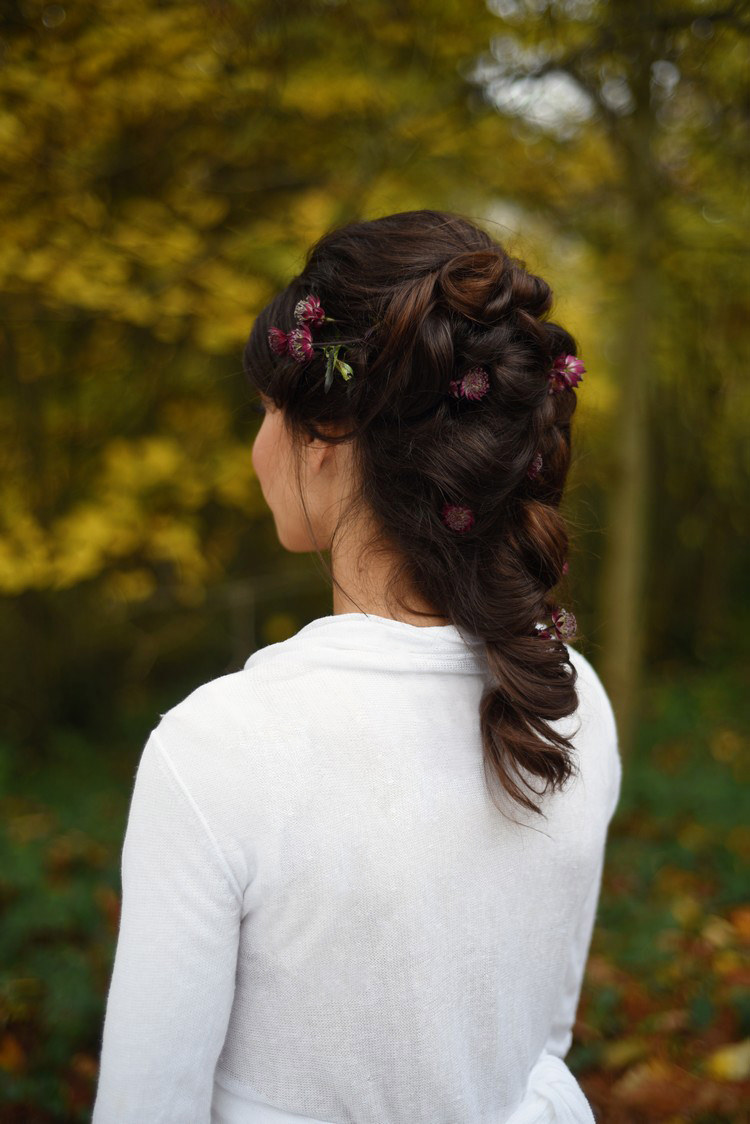 Hair Bride Bridal Plait Braid Flowers Rich Autumn Park Wedding Ideas http://www.evatarnok.com/