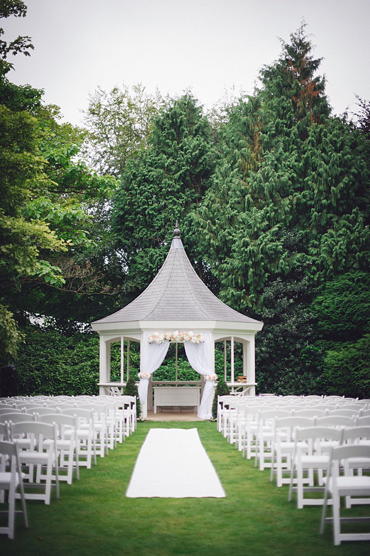 Outdoor Gazebo Ceremony UK Kent Natural Peach Garden Wedding http://www.juliaandyou.co.uk/