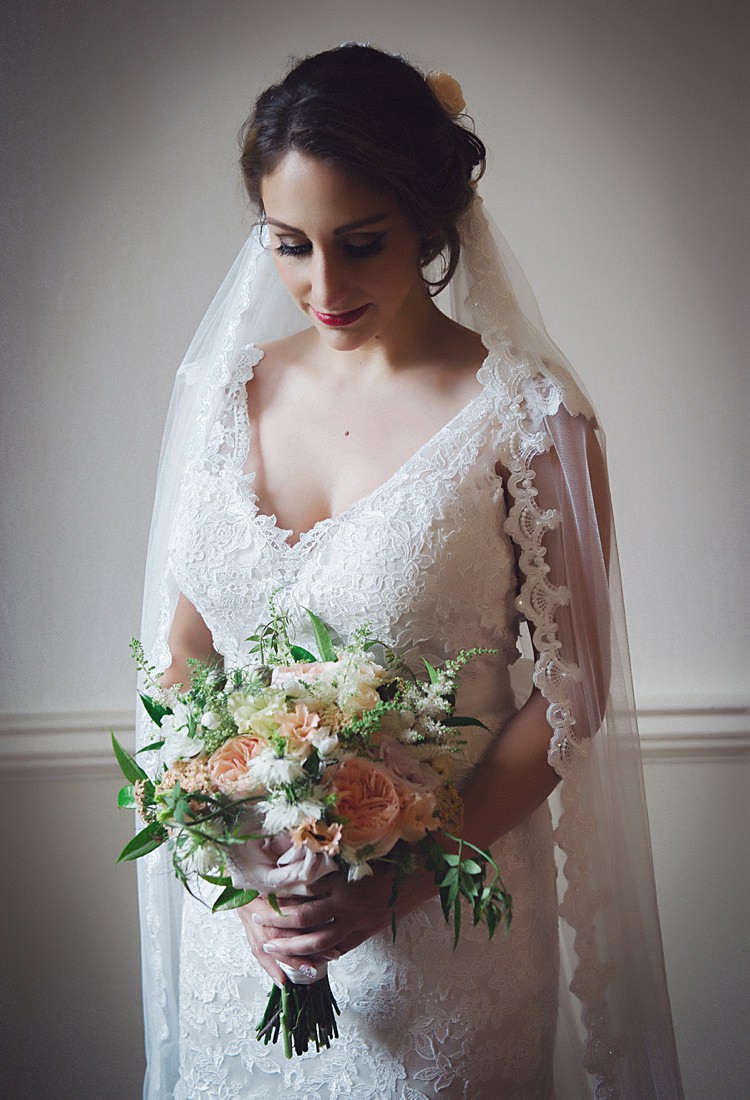 Kenneth Winston Private Label by G Dress Gown Bride Bridal Lace Veil Hair Make Up Natural Peach Garden Wedding http://www.juliaandyou.co.uk/