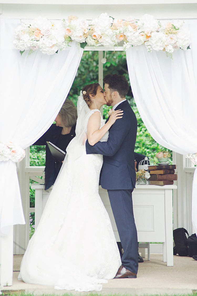 Flower Arch Backdrop Ceremony Natural Peach Garden Wedding http://www.juliaandyou.co.uk/