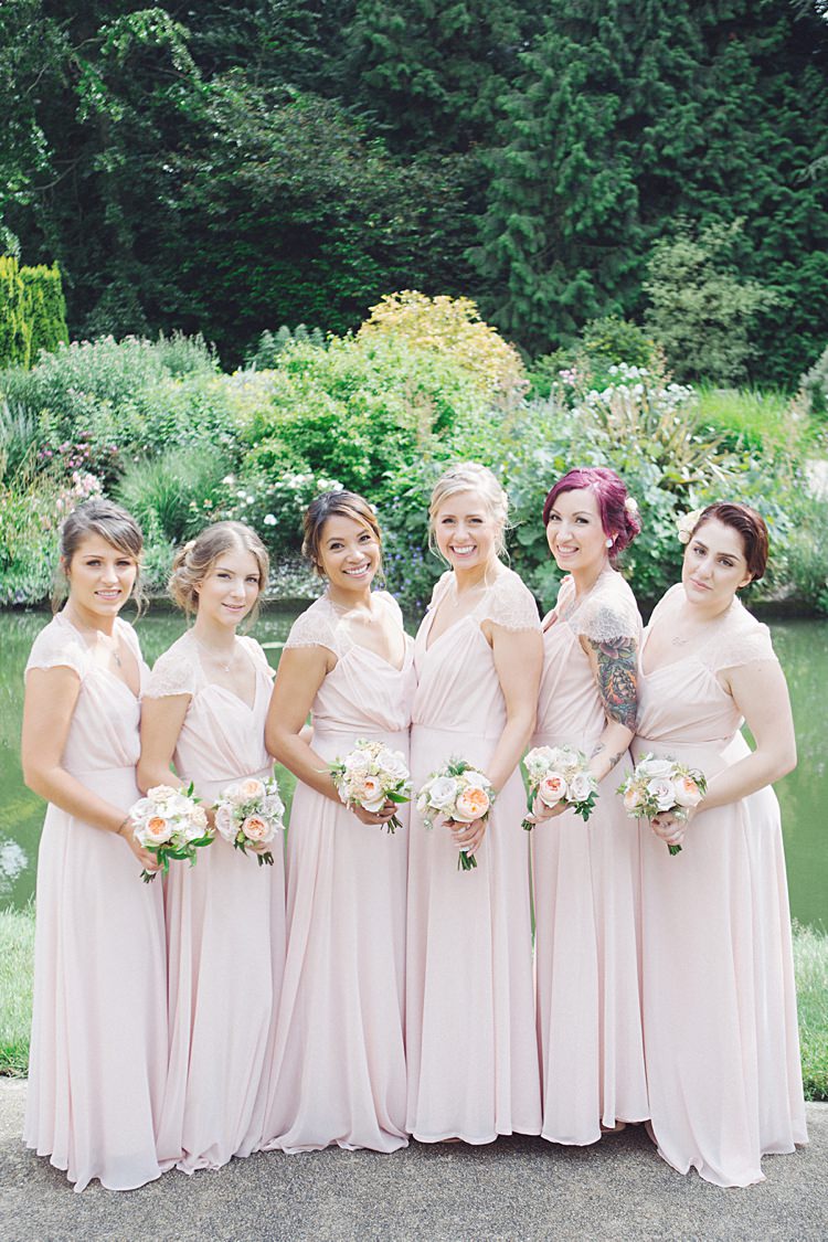 Long Pink Bridesmaid Dresses Natural Peach Garden Wedding http://www.juliaandyou.co.uk/