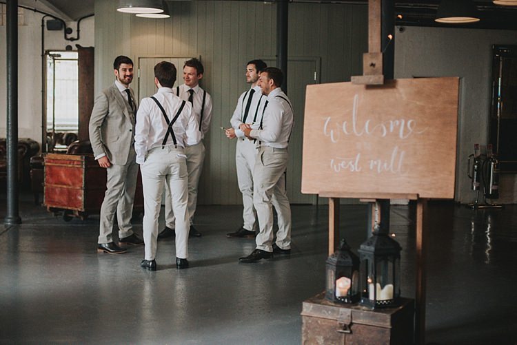 Calligraphy Welcome Sign White Wooden Industrial Cool Mill Greenery Wedding http://www.beckyryanphotography.co.uk/