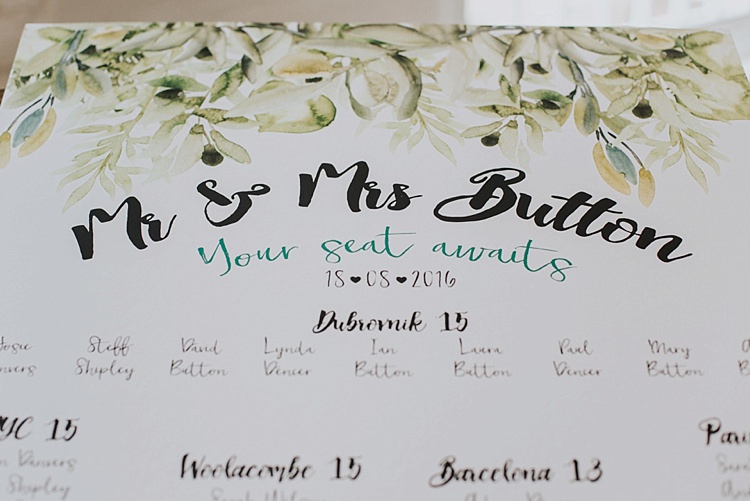 Foliage Calligraphy Seating Plan Table Chart Stationery Industrial Cool Mill Greenery Wedding http://www.beckyryanphotography.co.uk/