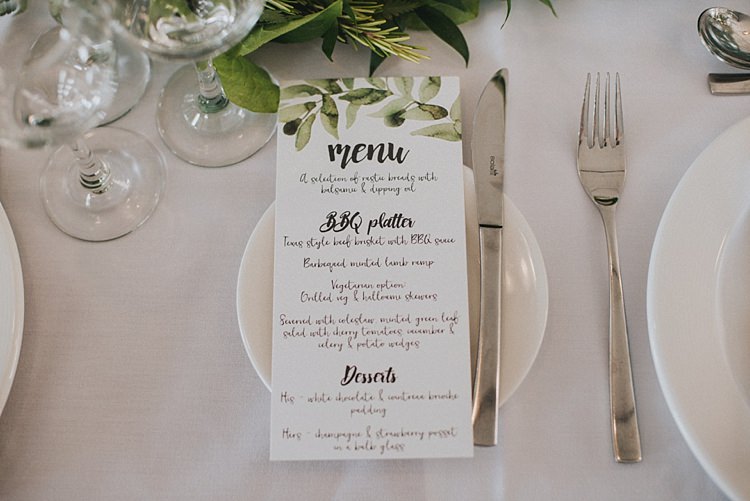 Botanical Stationery Menu Industrial Cool Mill Greenery Wedding http://www.beckyryanphotography.co.uk/