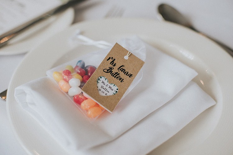 Jelly Bean Favours Industrial Cool Mill Greenery Wedding http://www.beckyryanphotography.co.uk/
