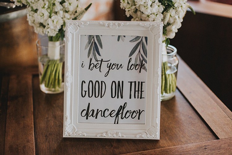 Dance Floor Sign Industrial Cool Mill Greenery Wedding http://www.beckyryanphotography.co.uk/