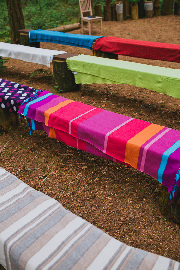 Hay Bale Wooden Seating Hand Crafted Camp Woodland Wedding http://bloomweddings.co.uk/