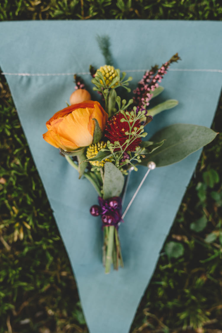 Buttonhole Groom Orange Yellow Red Boho Gypsy Vintage Circus Wedding Ideas http://www.oakwoodphotography.com/