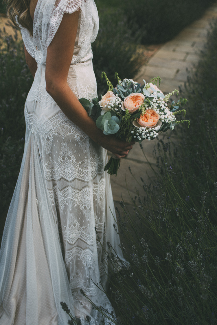Bouquet Flowers Rose Gypsophila Eucalyptus Succulent Bride Bridal Pretty Peach Boho Wedding http://liamsmithphotography.com/