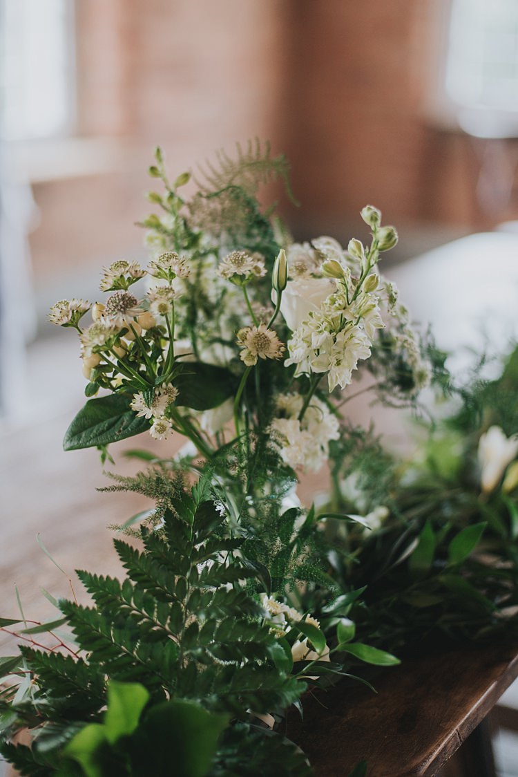 Foliage Flowers Table Decor Centrepiece Industrial Cool Mill Greenery Wedding http://www.beckyryanphotography.co.uk/