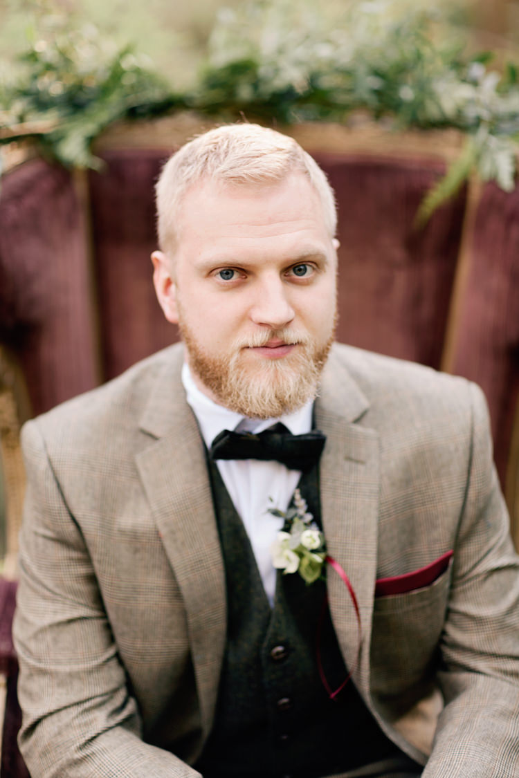 Groom Jacket Bow Tie Dreamy Woodlanders Folk Wedding Ideas http://www.jobradbury.co.uk/