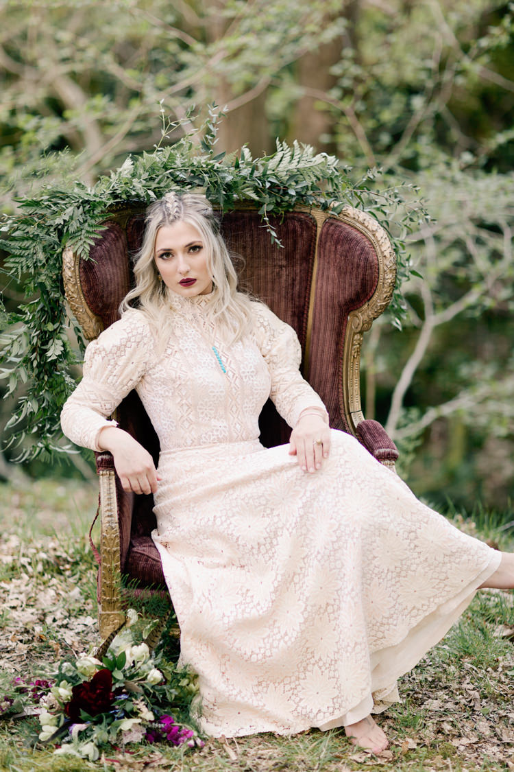 Long Sleeve Lace Vintage Dress Gown Bride Bridal Dreamy Woodlanders Folk Wedding Ideas http://www.jobradbury.co.uk/