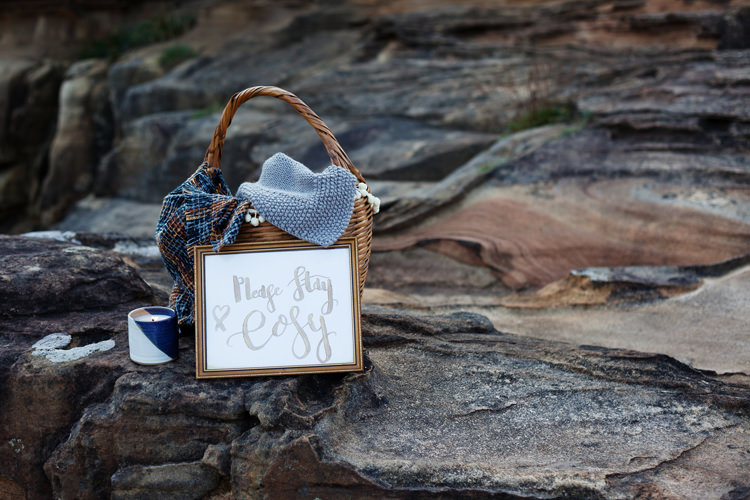 Blanket Hamper Basket Cosy Luxe Bohemian Beach Wedding Ideas http://www.zoeemilie.co.uk/
