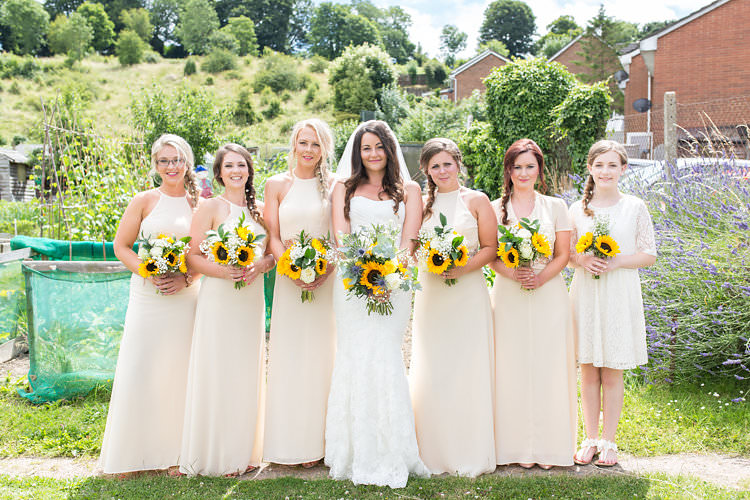 Mude Blush Bridesmaid Dresses Long Summer Sunflowers Marquee Wedding http://maddiewaters.co.uk/