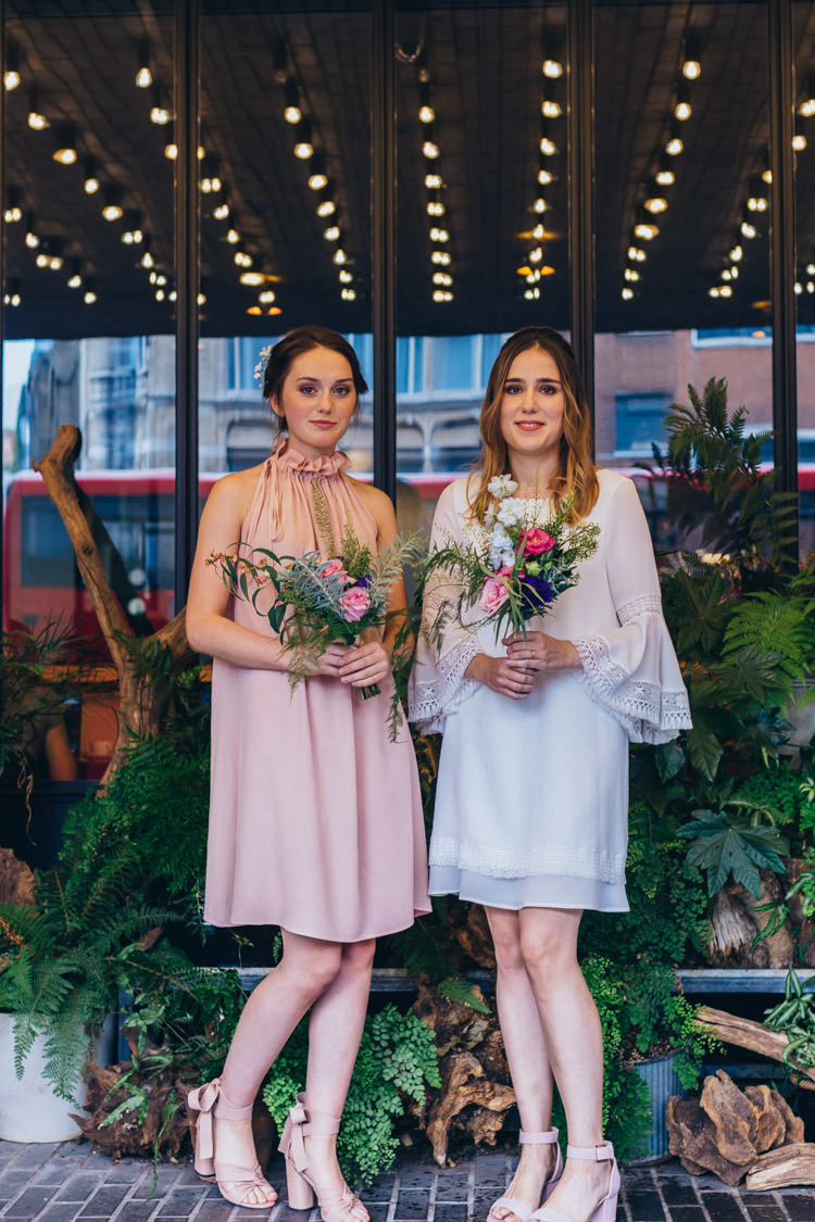 Indie Bride Gabriele Dress Short Bride Bridal Boho Minimalist City 1970s East London Pub Wedding http://www.curiousrosephotography.com/