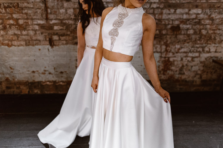 Bridal Seperates Top Skirt Bride Dark Romantic Urban Wedding Ideas http://www.agnesblack.com/
