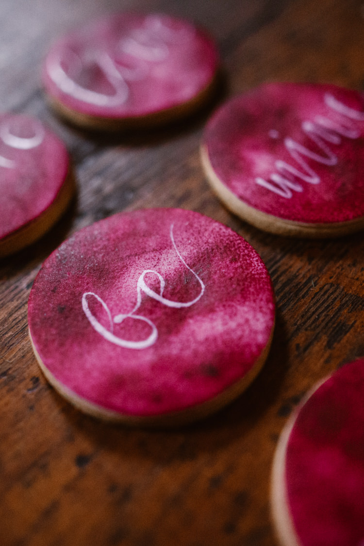 Calligraphy Cookies Dark Romantic Urban Wedding Ideas http://www.agnesblack.com/