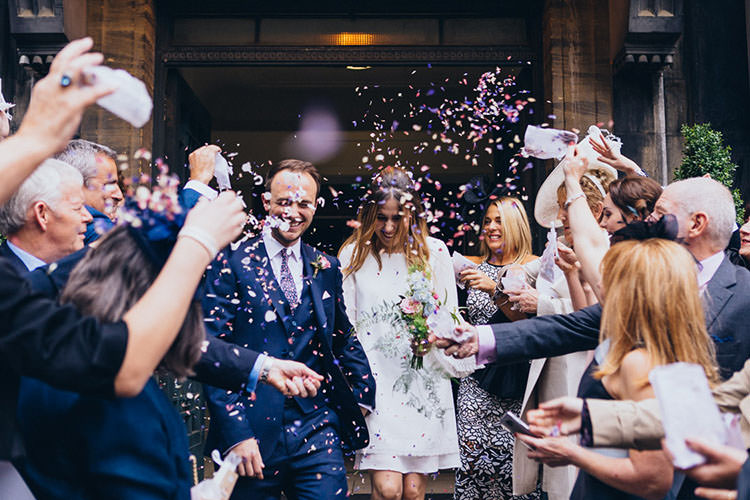 Confetti Throw Minimalist City 1970s East London Pub Wedding http://www.curiousrosephotography.com/