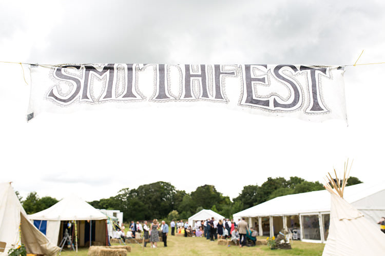 Festival Wedding Banner Summer Sunflowers Marquee Wedding http://maddiewaters.co.uk/