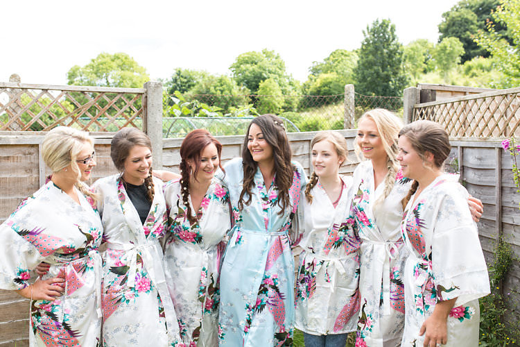 Bridesmaids Dressing Gowns Summer Sunflowers Marquee Wedding http://maddiewaters.co.uk/