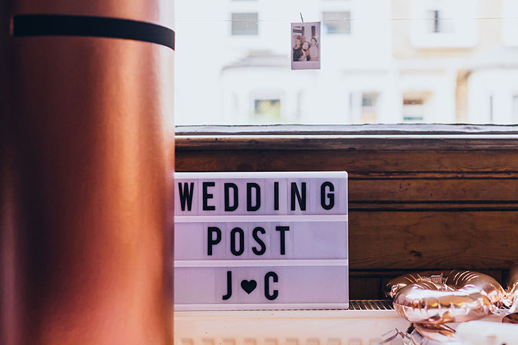 Wedding Cinema Sign Minimalist City 1970s East London Pub Wedding http://www.curiousrosephotography.com/