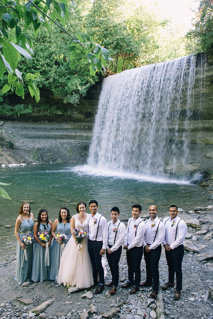 Woodland Waterfall Mint Wedding Ontario http://www.laurenmccormickphotography.com/