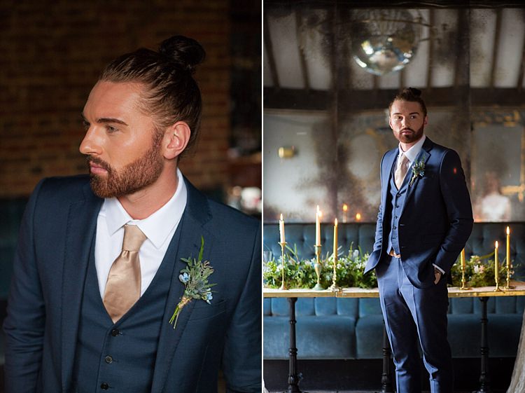 Suit Groom Blue Gold Luxe Victorian Wedding Ideas http://www.francescarlisle.co.uk/
