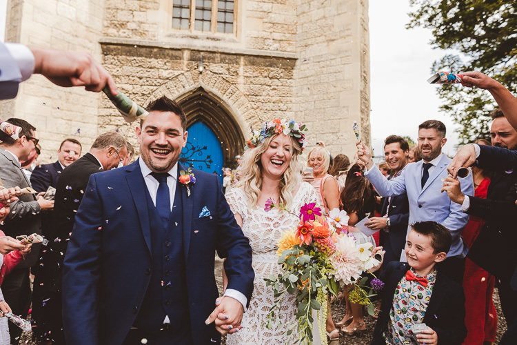 Confetti Throw Eclectic Whimsical Village Hall Wedding http://www.nicolacasey.photography/