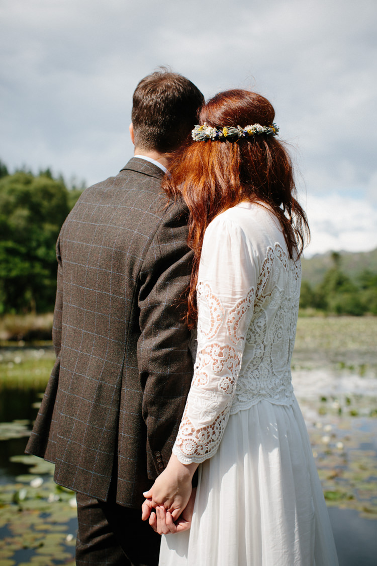 Crochet Dress Bride Bridal Gown Bohemian Intimate Outdoor Scotland Wedding http://www.caroweiss.com/