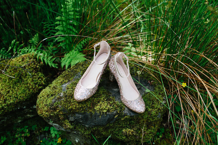 Gold Glitter Shoes Heels Bride Bridal Intimate Outdoor Scotland Wedding http://www.caroweiss.com/