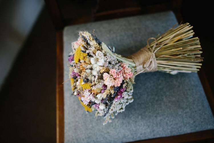 Dried Flowers Bouquet Bride Bridal Intimate Outdoor Scotland Wedding http://www.caroweiss.com/