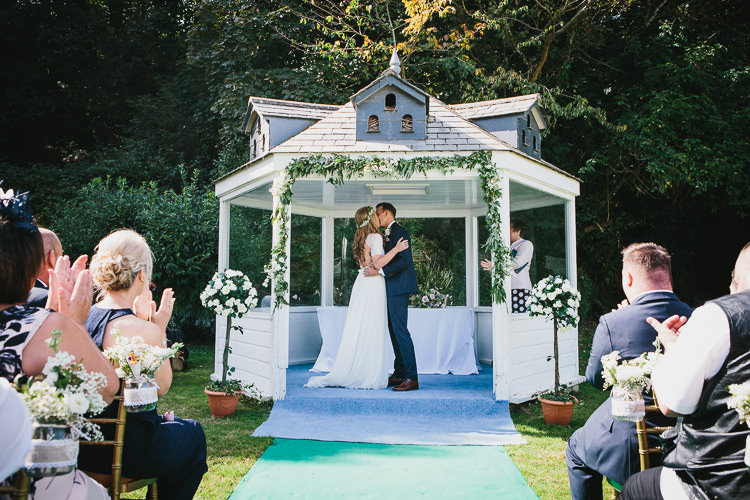 Garden Gazebo UK Ceremony Bohemian Outdoor Country Wedding https://www.alexapoppeweddingphotography.com/
