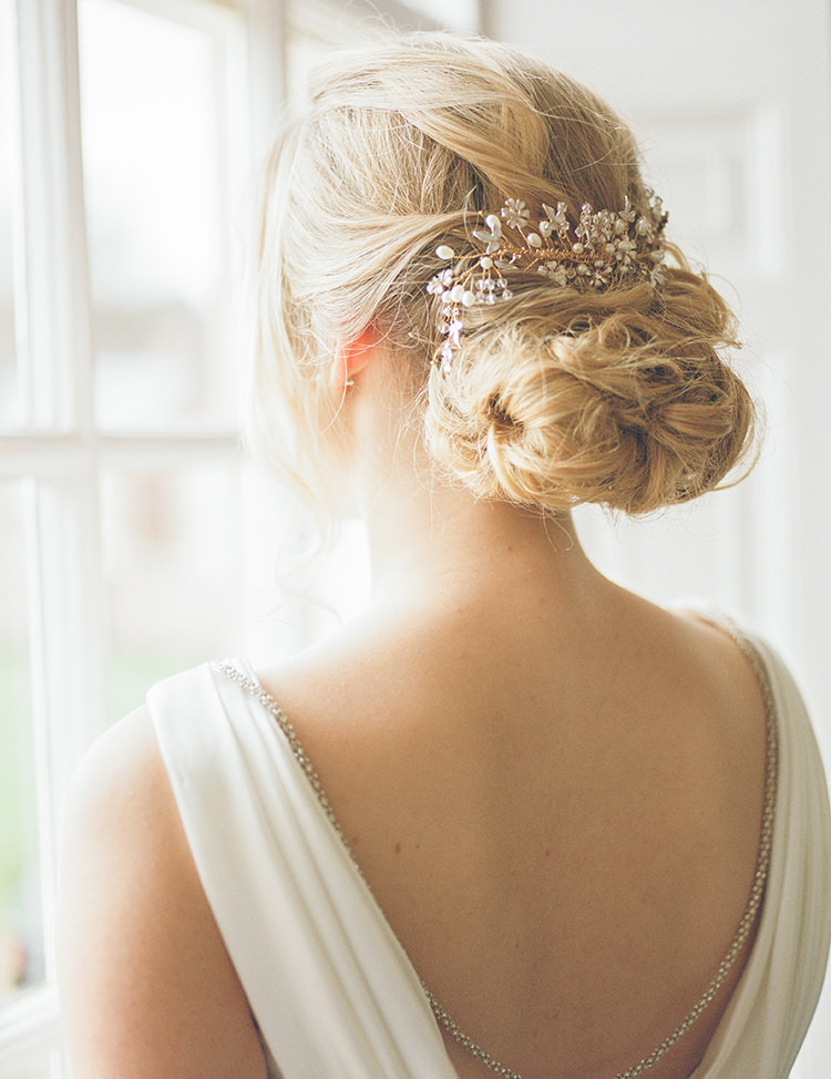 Hair Bride Bridal Up Do Style Accessory Bun Greenery Fine Art Botanical Wedding Ideas http://georginaharrisonphotography.co.uk/